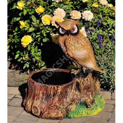 Figurina de grădină Cera Trunchi cu bufniță